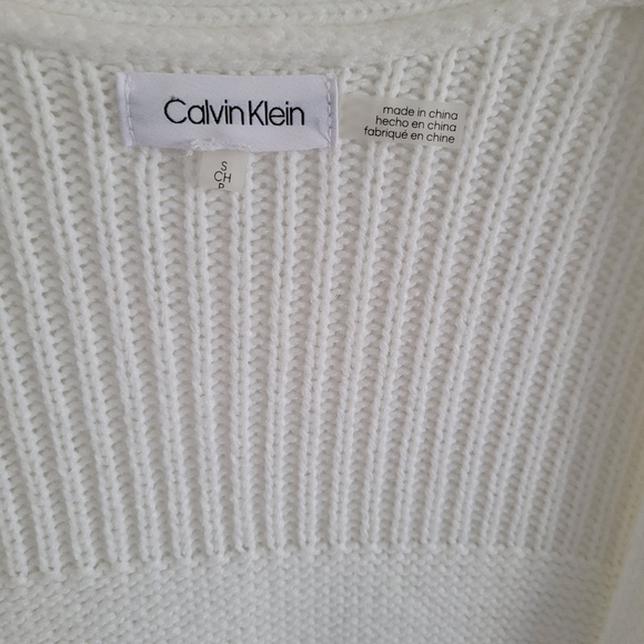 Calvin klien white knit dotted cardigan sweater - Picture 7 of 9